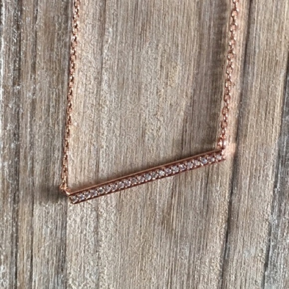 moxiefromroxie Jewelry - Rose Gold Pavé Bar Necklace